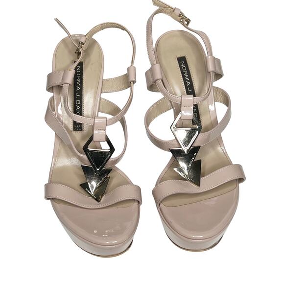 NORMA J BAKER Platform Stiletto Heel Sandals Light Pink Womens Size EU 38 US 7.5 - Picture 1 of 10
